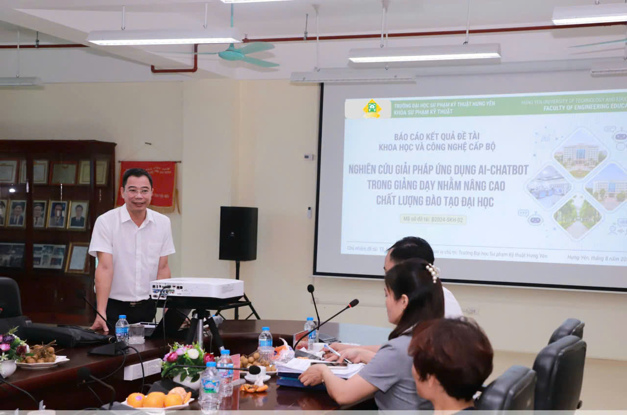 NGHIỆM THU ĐỀ TÀI KHOA HỌC VÀ CÔNG NGHỆ CẤP BỘ VỀ ỨNG DỤNG AI-CHATBOT TRONG GIÁO DỤC ĐẠI HỌC